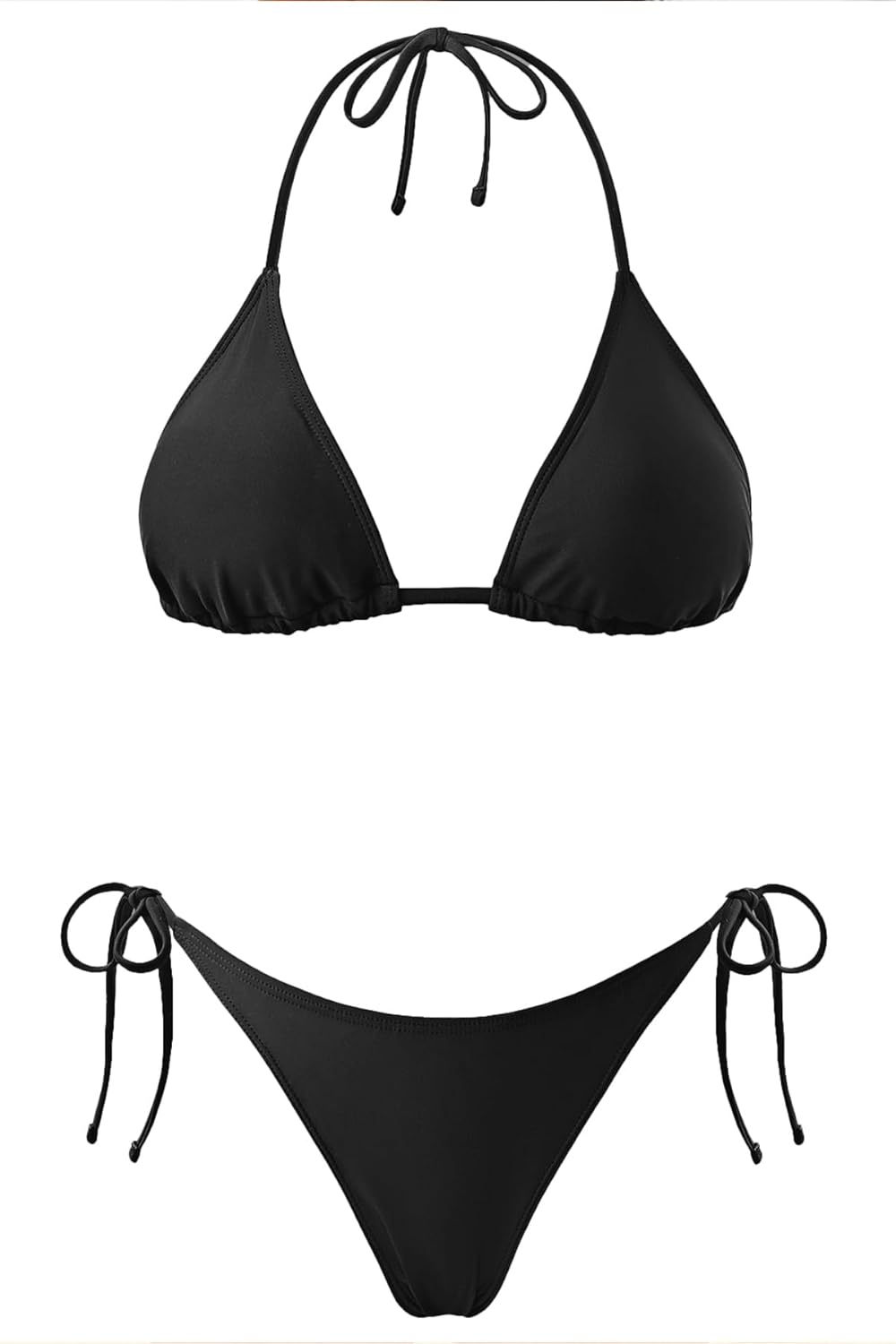 Holipick Two Piece Triangle Bikini Sets for Women String Bathing Suit Halter Top with Side Tie Bikini Bottom - Image 4