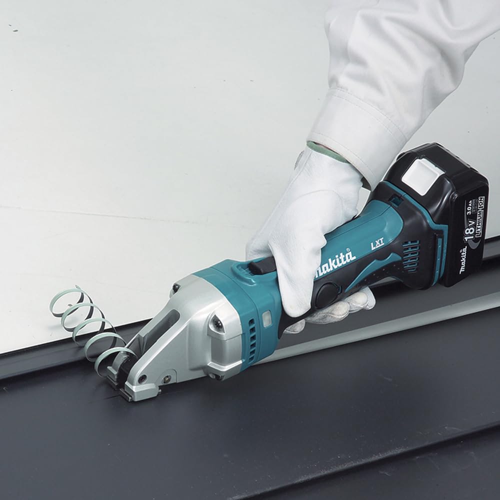 Makita Forbici per lamiere a batteria, 1,6 mm, 18 V, 5,0 Ah, 2 batterie e caricatore in MAKPAC, DJS161RTJ