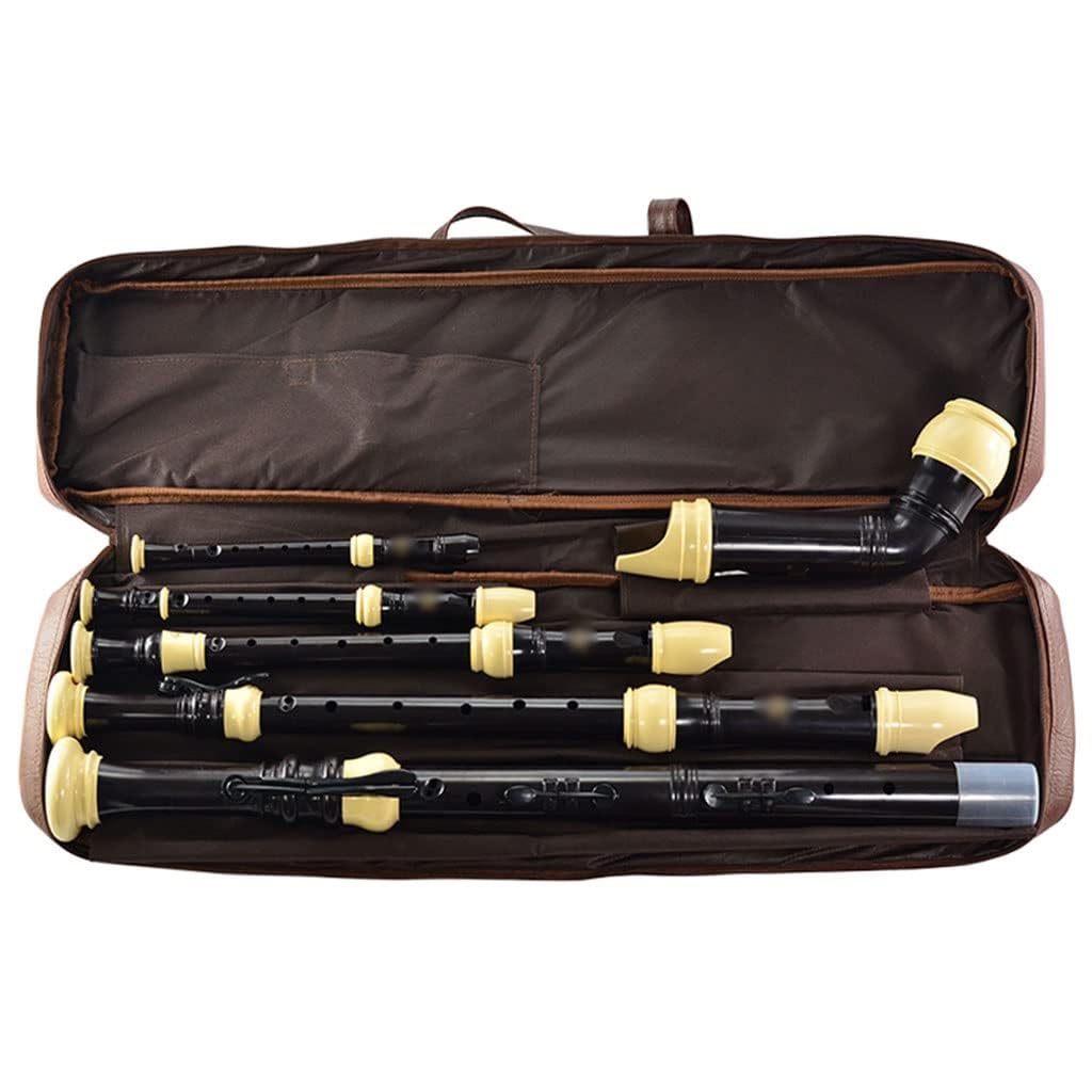 Professionelles Barockblockflöten-Instrumenten-Set – 8-Loch-Holzbläser im deutschen Stil mit Reinigungsstab, Aufbewahrungstasche und Umhängeband, 3-teiliges Design für Bandaufführung