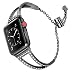 Secbolt Bling Bands Compatible with Apple Watch Band 38mm 40mm iWatch Series 5/4/3/2/1, Women Dressy Metal Jewelry Bracelet Bangle Wristband Stainless Steel, Black