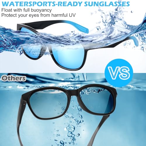 Geiserailie 2 Pcs Polarized Floating Fishing Sunglasses UV Protection Ultralight Frame for Men Women Boating Kayaking Fishing Water Sport Running Cycling Golf Glasses3