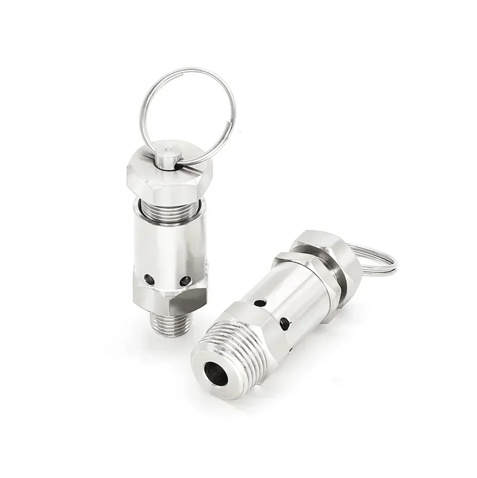 Válvula de Seguridad de Alivio de presión de Resorte Sanitario de Acero Inoxidable 304 Ajustable de 1/4" 1/2" BSPT Macho de 0,5 1 2 3-10 Bar Compresor de Aire(1/4",2-6 Bar Adjustable)