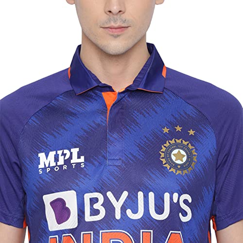 Image of MPL Sports Official Team India Fan Jersey- Men Navy, Regular Fitting