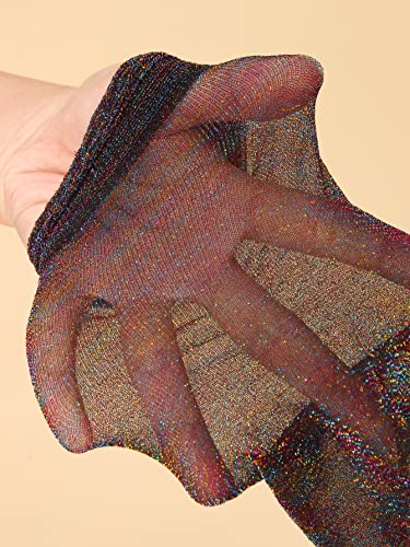 Verdusa Women's 6 Pairs Glitter Sheer Crew Socks Ankle Socks Multicolor One-Size #TOP4