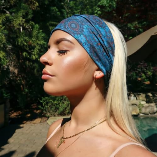 Image of DRESHOW 4 Pack Turban Headbands for Women Wide Vintage Head Wraps Knotted Cute Hair Band Accessories