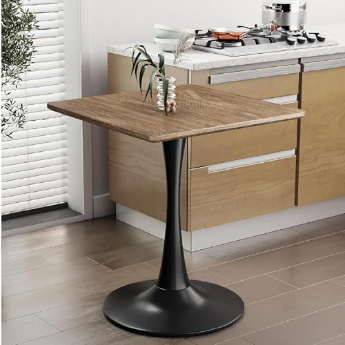 Image of Square Wooden Pedestal Table, Accent Bedside Table,Modern Coffee End Table for Living Room, Bedroom and Balcony with Square Design Table (Antique Brown, 18 * 18 * 24 inches)