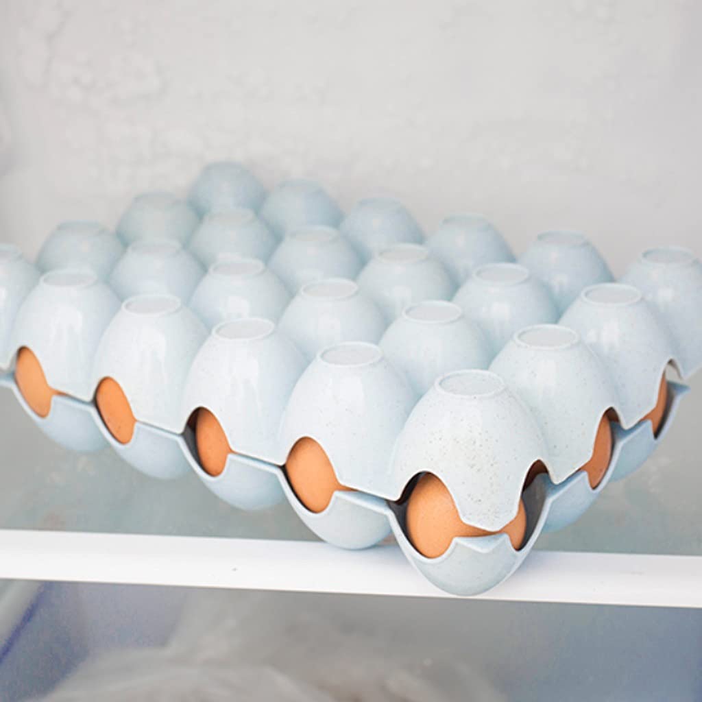 Caja de Almacenamiento de Huevos apilable Caja de Almacenamiento de Huevos de plástico, Estante de Almacenamiento de Huevos para refrigerador Caja de Almacenamiento de Cocina