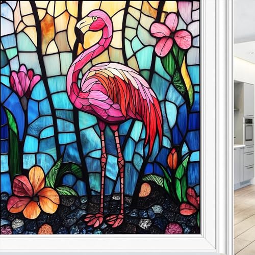 Vinilo decorativo para ventana con diseño Modern Flamingo miniatura 1