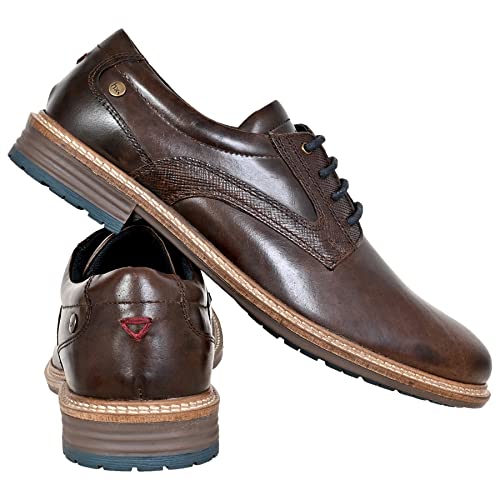 Image of Hx London Men's Leather Lace-Up Derby Uniform Dress Shoes