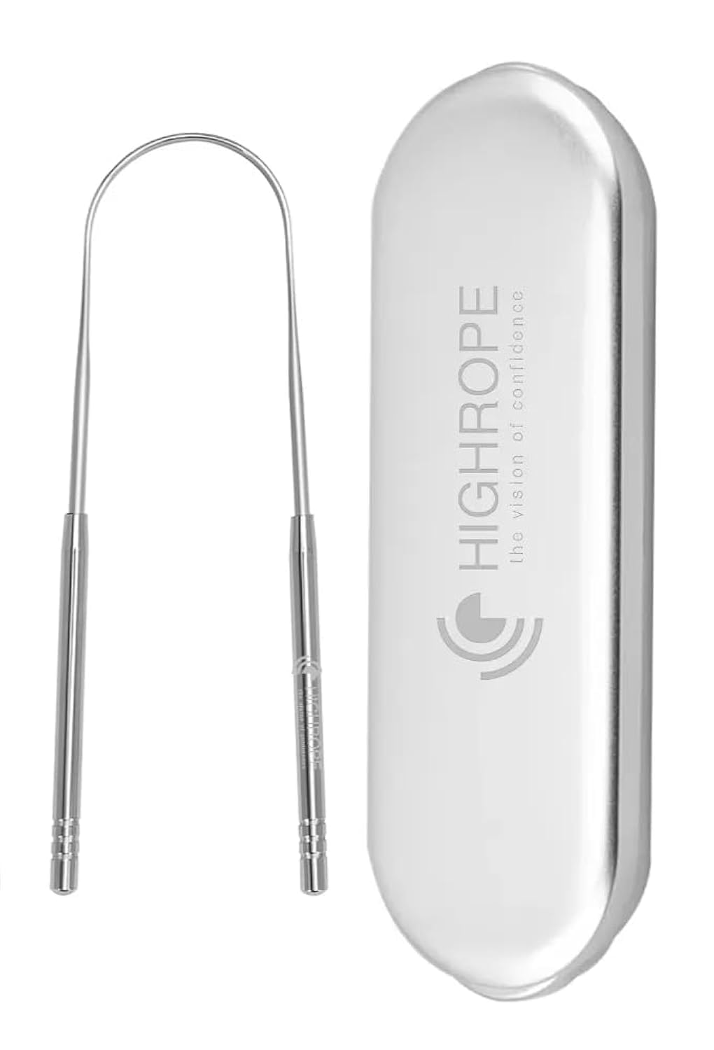 HIGHROPE Tongue Scraper Stainless Steel Tongue Cleaner Metal Tongue Care Tool Oral Cavity Scrapers Tongue Scraping Fresh Breath Care Scraper for Dental Hygiene and Reducing Bad Breath (Pack of 2) (1)