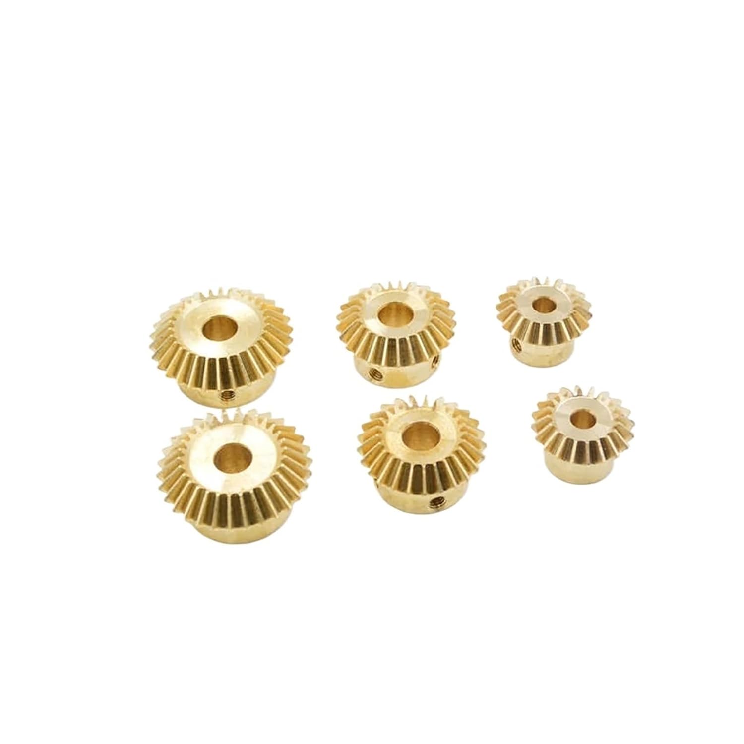 Brass Umbrella Gear Set - 90 Degree Bevel Gears with Straight Tooth - 15T, 20T, 25T, 30T - Hole Sizes 4/5/6/8/10/12mm for Mechanical Transmission Systems(8Pcs-20 Teeth-Hole 6)
