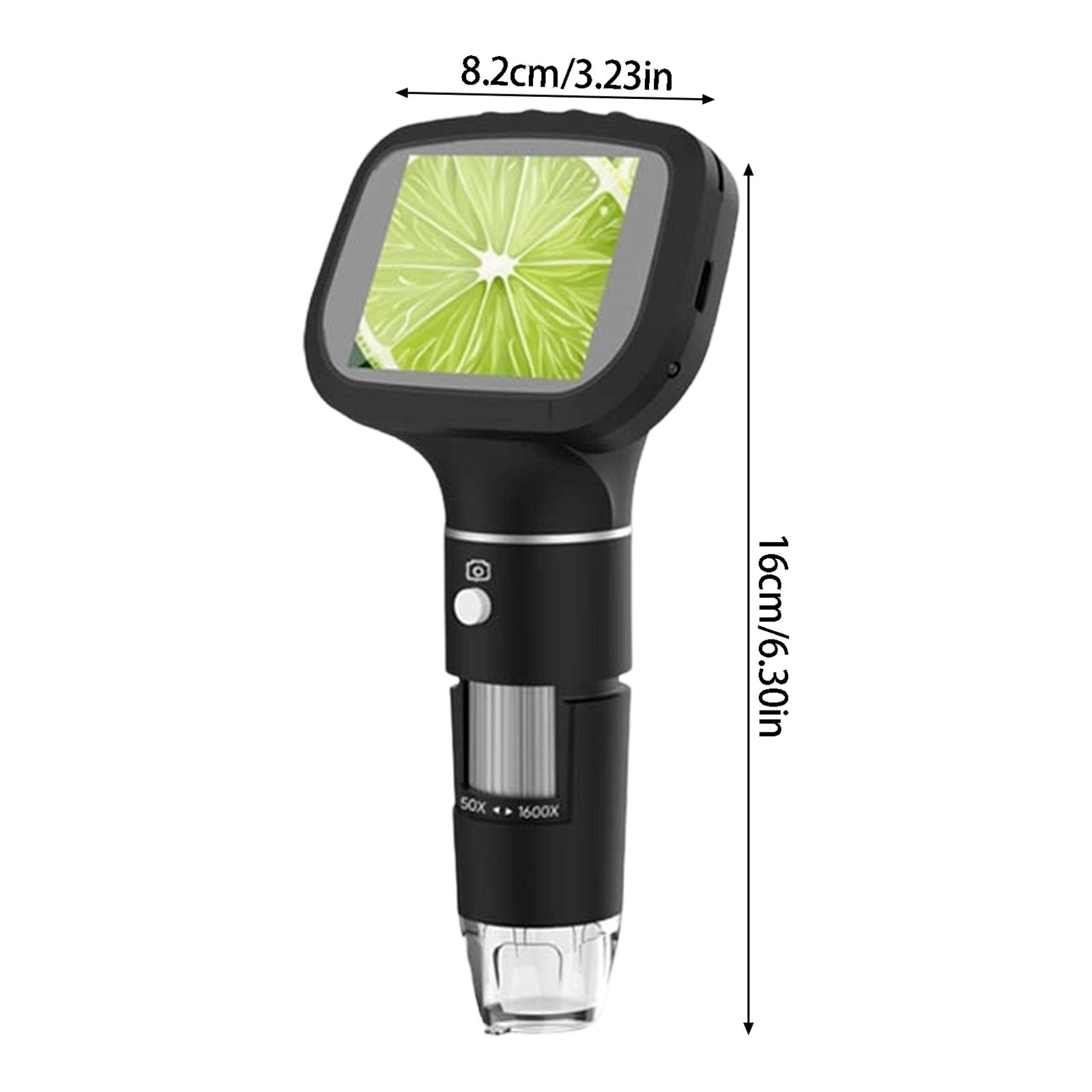 Microscopio digital de mano con cámara de 200 MP y luz LED ajustable, fácil de transportar para observación detallada, microscopio USB con pantalla