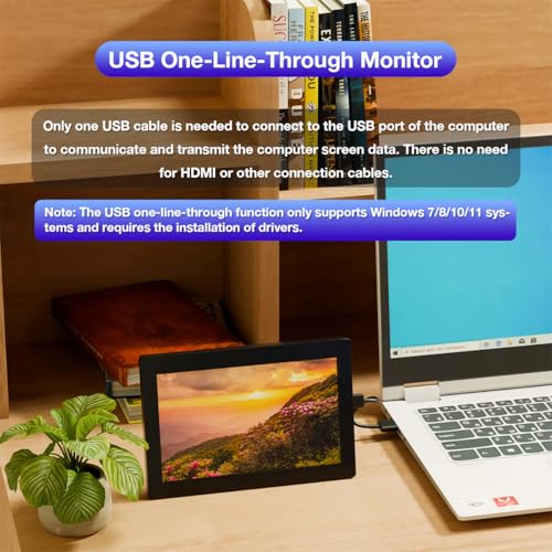 Image of Hosyond 5 Inches USB C Mini Monitor 1024x600 IPS LCD Screen Type C Secondary Screen Display for PC Laptop Windows