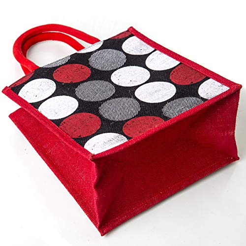 Image of H&B Jute bag for lunch box -bag for tiffin, bags for men, bags for women, bags for kids, jute bags for office, lunch bag, bags for girls - ZIP, BOTTLE HOLDER - Circle