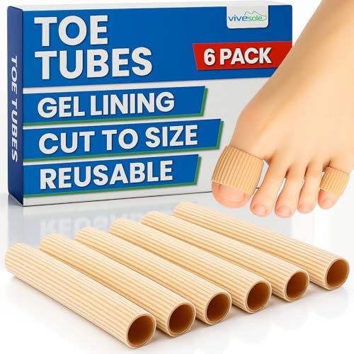 ViveSole Toe Sleeves Tubes (6 Pack) - Spacers & Separators for Women