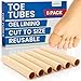 ViveSole Toe Sleeves [6 Pack] - Silicone Gel Tube Finger Protector Compression Cushion Brace - Bandage Wrap Pad Cap for Corn, Calluses, Blister, Jammed Hammer, BJJ, Running, Pain Relief (Small)