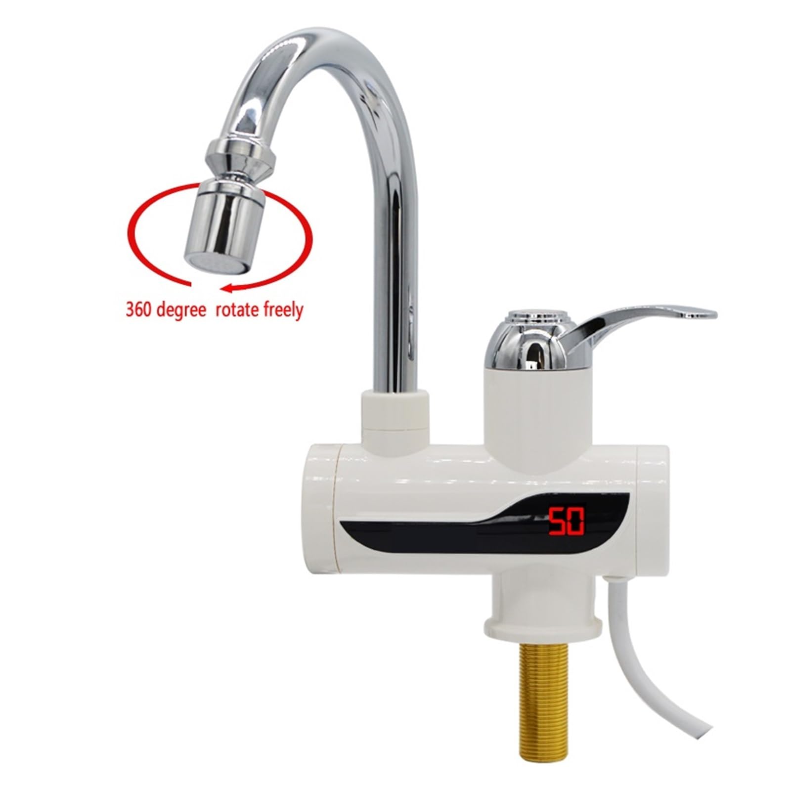 Calentador de Agua instantáneo sin Tanque, Grifo de Cocina de calefacción de Grifo de Agua Caliente eléctrica, con Pantalla de Temperatura