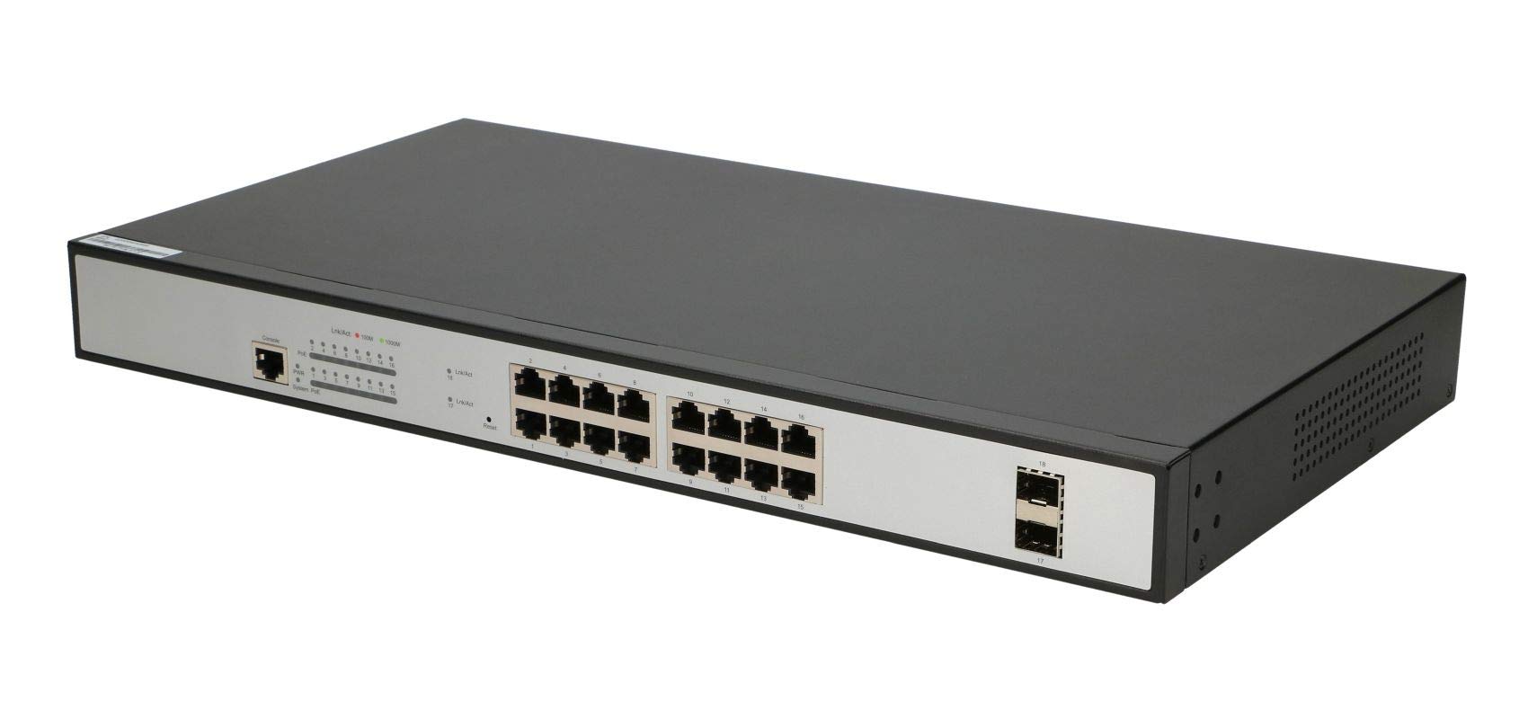 Extralink ARES Full GIGABIT Managed PoE Switch 16 porte 10/100/1000M TX with PoE Console Port