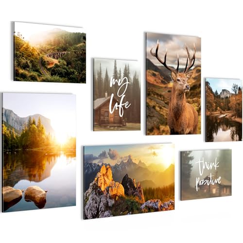 Tableaux decoration set paysage montagnes pour illuminer votre couloir et salon