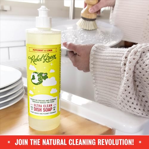Image of Rebel Green Super Deluxe Dish Soap - Plant-Based Sustainable Dishwashing Soap - Orange & Chamomile Scent - 16 fl oz - 2 Pack