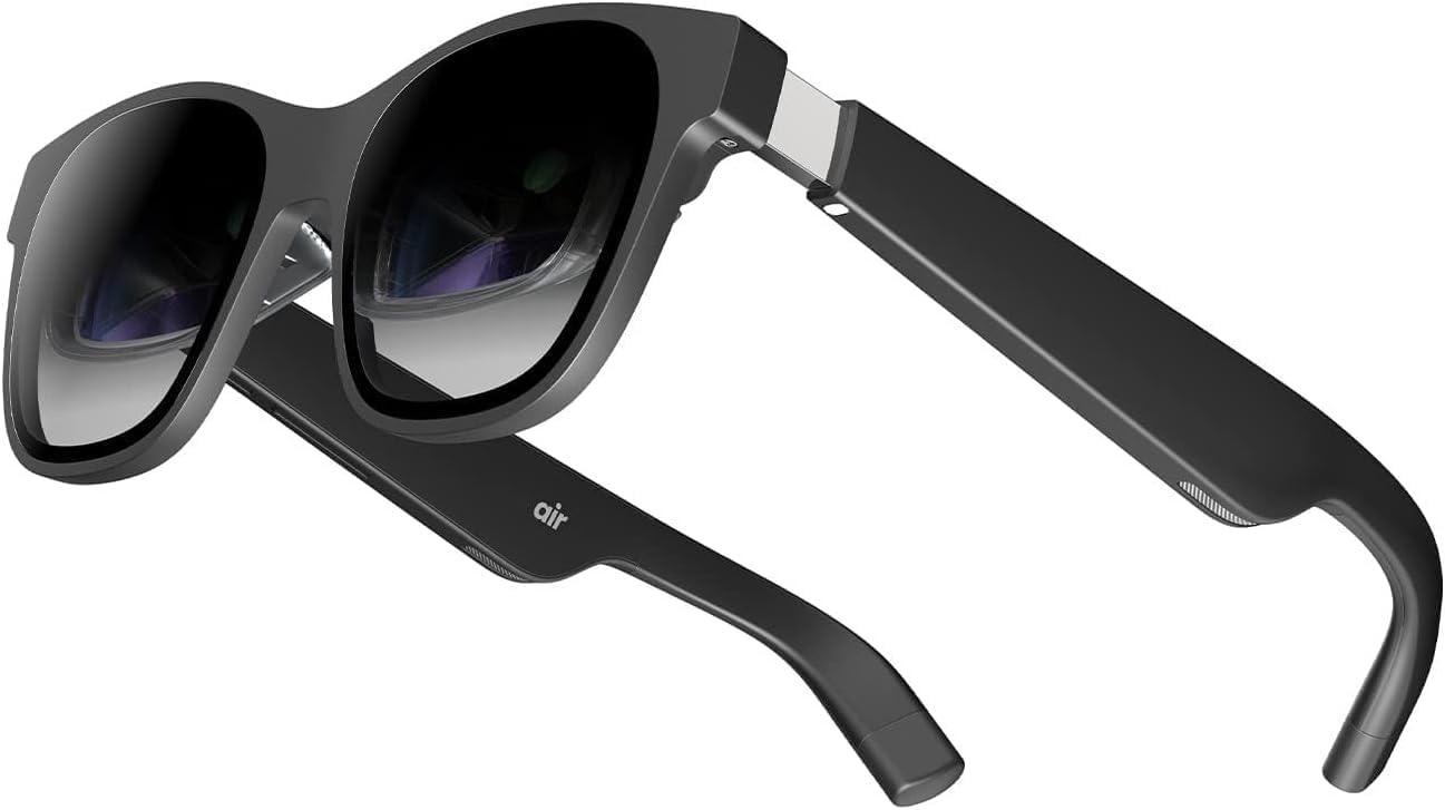 XREAL Air AR Glasses, Smart Glasses with Massive 201" Micro-OLED Virtual Theater, Augmented Reality Glasses Video Glasses, Watch, Stream, Game on PC/Android/iOS–Consoles Cloud Gaming Compatible
