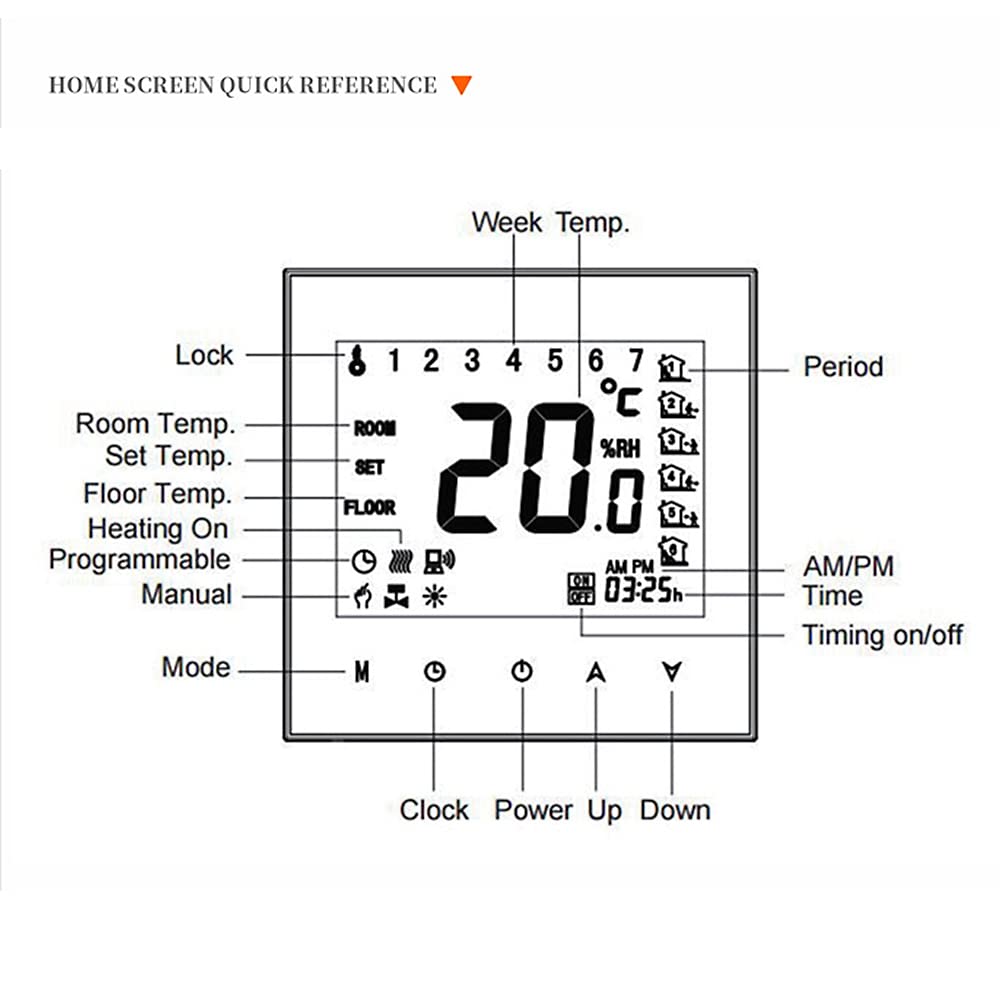Termostat, 5 A, 110-230 V, tygodniowy programowalny wyświetlacz LCD, ekran dotykowy, ogrzewanie wody, termostat, regulator temperatury pomieszczenia