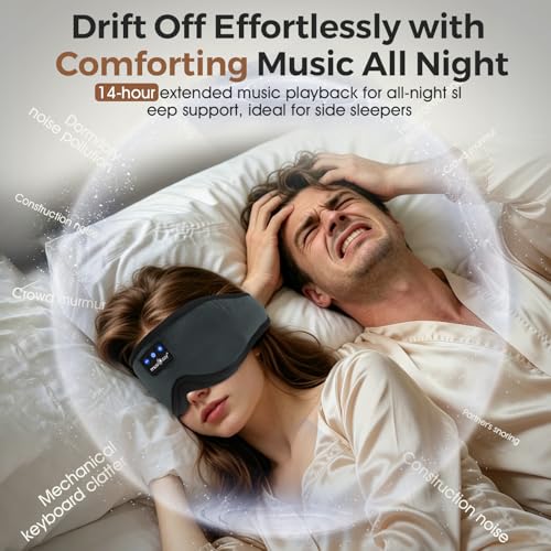 Masque de sommeil anti pression oculaire avec audio Bluetooth