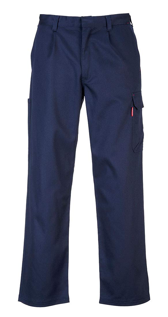 Portwest BZ31 Mens Safety Cargo Pants in Flame Resistant Bizweld ASTM NFPA, Navy, LargeR