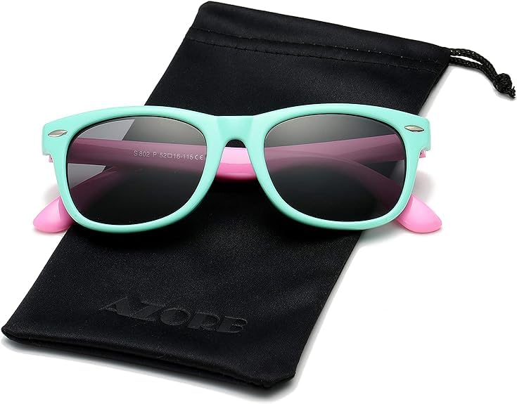 Image of AZORB Kids Polarized Sunglasses TPEE Rubber Flexible Frame for Boys Girls Age 3-10, 100% UV Protection