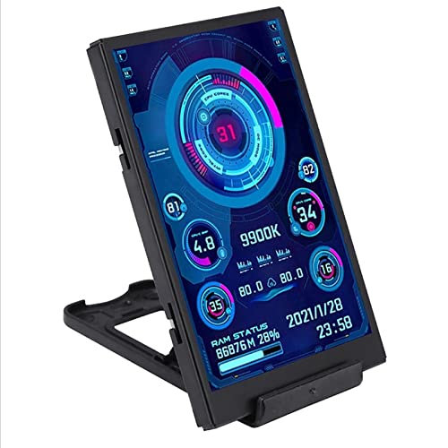 Mini Smart Monitor, 3 Inch USB IPS Full Screen Display, 360 Degree Rotation PC CPU Data, Lightweight Design, Temperature Monitor for Monitoring Electronic Devices