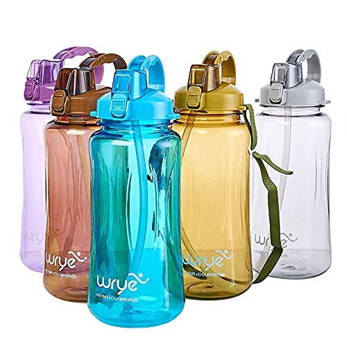 Image of Plastic Big Capacity 2 Liter Sports Water Bottle Porteble Mouth with Intack Ml Marking