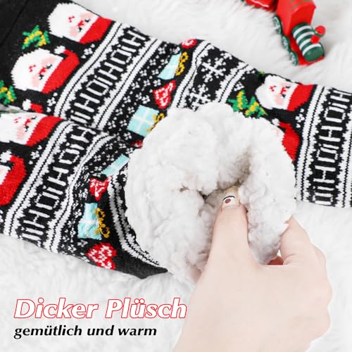 Kuschelsocken Derayee 3 Paar für Herren und Damen, warme Stoppersocken
