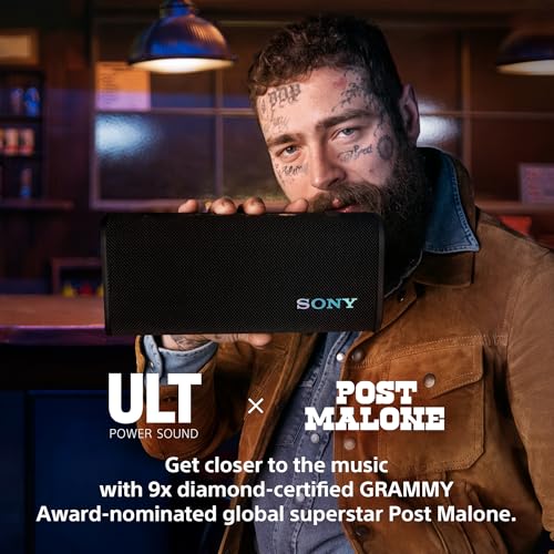 Sony New ULT Field 3 Wireless Bluetooth Speaker, 24hrs Playtime, Massive Bass, Hands Free Calling, Shoulder Strap, IP67 Water, Dust & Rustproof, Quick Charging-Grey view 2