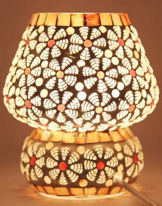 Mosaic Style Dome Shaped Glass Table Lamp (Multicolour)