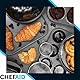 Chef Aid Antihaft-Rechteckiges Brotbackform 450 g, 18,5 x 9 x 6 cm, ideal für Brot, Gebäck und Kuchen, spülmaschinen-, kühlschrank- und gefriergeeignet, Schwarz