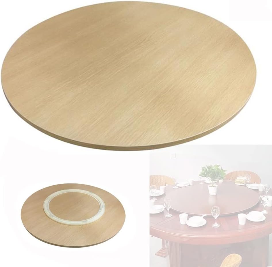 KADEUX Rotating Wooden Lazy Susan Turntable, 20in 24in 28in 30in 36in 40in Tabletop Rotating Serving Tray, 360° Rotating Wood Turntable For Home, Kitchen, Restaurant (Color : Original Wood, Size : 6