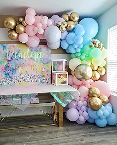 Image of Rainbow Balloon Garland Arch Kit 171PCS Latex Balloon Pastel Balloon Garland Kit Macaron Colors 5,10,12,18 Inch Birthday Baby Shower Wedding Unicorn Party Decorations (Pack of 3)
