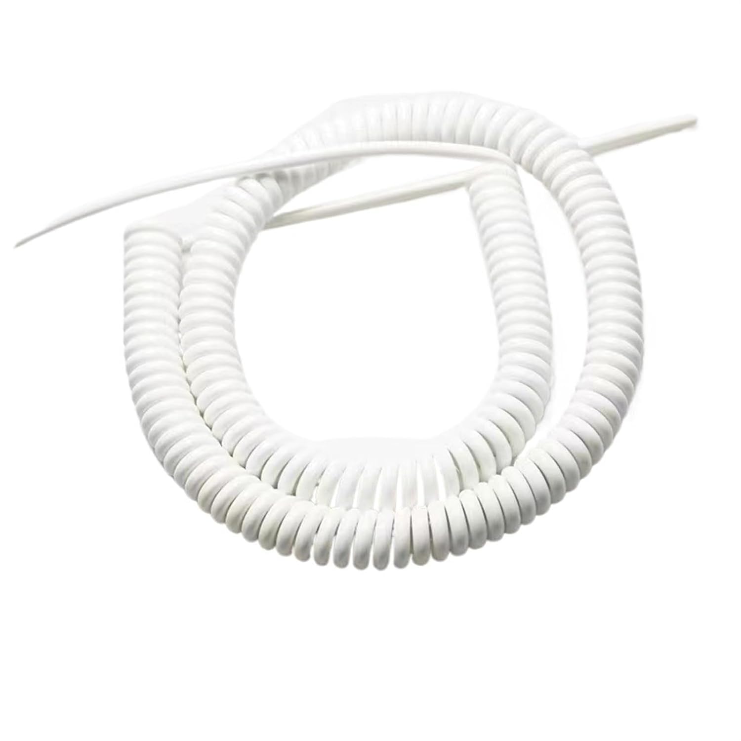 BDAYEK Spring Spiral Cable Coiled cable 3 Cores Expandable Spring Cable White 15AWG Wire Spiral Straight Length 5 Meters Power Cord Retractable Coil