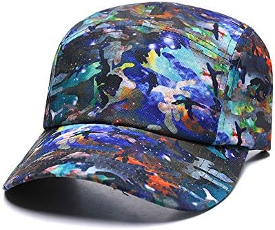 Purple Galaxy Snapback Hat Unisex Trucker Hat Hip Hop Plaid Flat Bill Brim Adjustable Baseball Cap