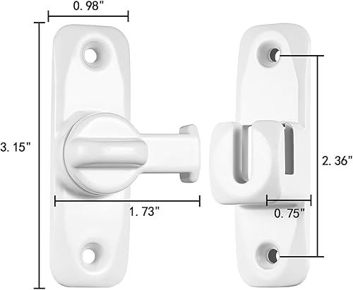 Miniatura 2 de Pestillo de puerta de granero de 90180 grados, V5-V8 (2, blanco_V111)
