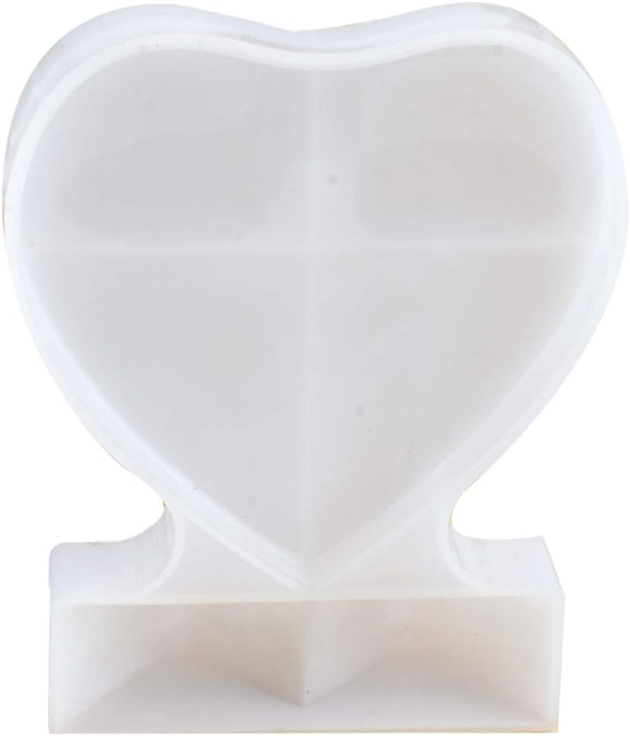 Zngou Love Heart Resin Frame Mould, Epoxy Resin Silicone Picture Photo Frame Mould Large Photo Stand Frame Mold with Stand For Casting Craft Decoration
