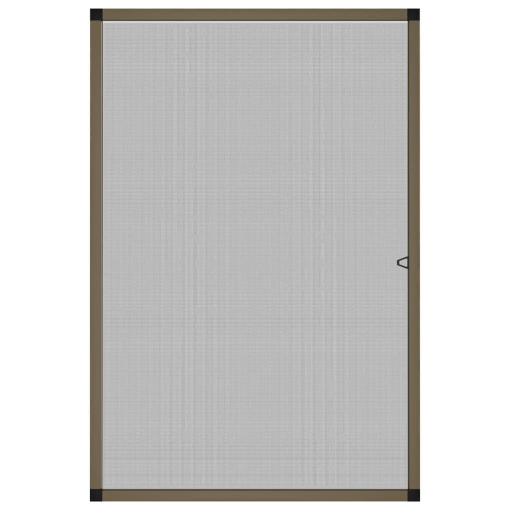 Fenster Braun 90x120 cm Aluminiumrahmen mit zuschneidbarem Mückengitter für Balkontür, Terrassentür, Dachfenster, Schlafzimmer, Wohnzimmer, kinderzimmer, Küche ohne Bohren