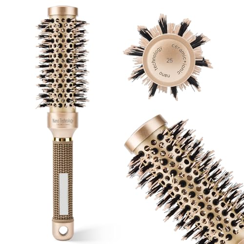 Qaestuan Brosse ronde en céramique antistatique, pour brushing et coiffer sans frisottis