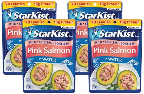 StarKist Skinless and Boneless Pink Salmon in Water, 2.6 oz Pouch (Pack of 4)