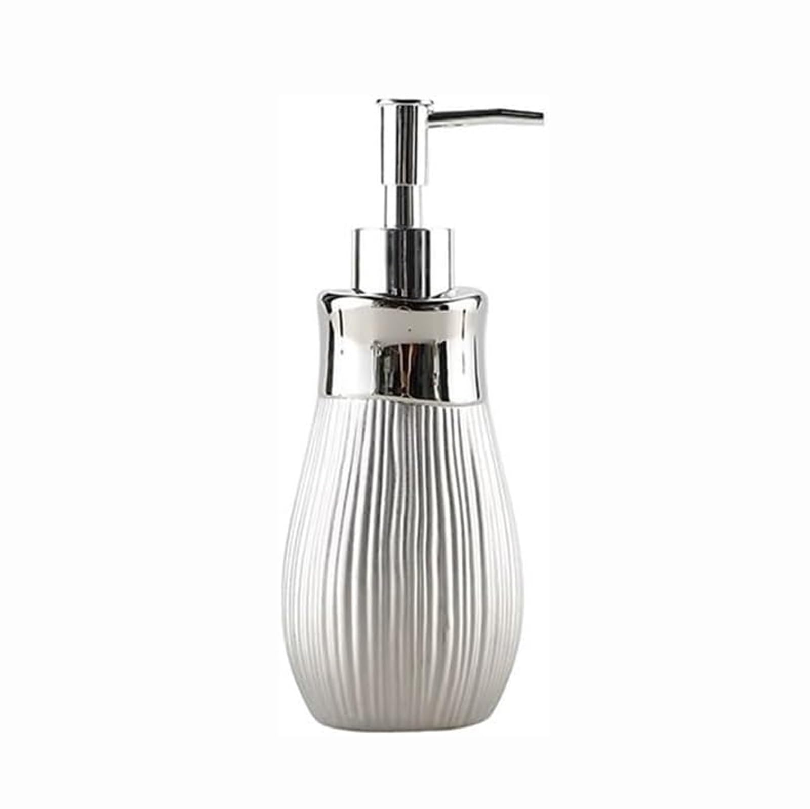 Kxaoxgrc B Glass Soap Lotion Dispenser Set, Ceramic Hand Soap Dispenser Silver Electroplated Kitchen Athroom(B)