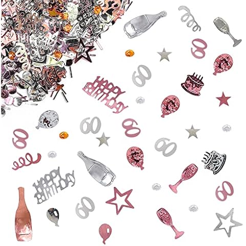 Giftota 60th Birthday Rose Gold Confetti Cover