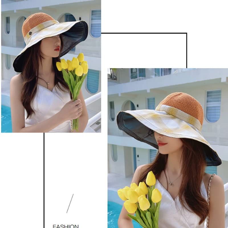Chapeau de plage pliable anti-UV avec visière dome ajouré