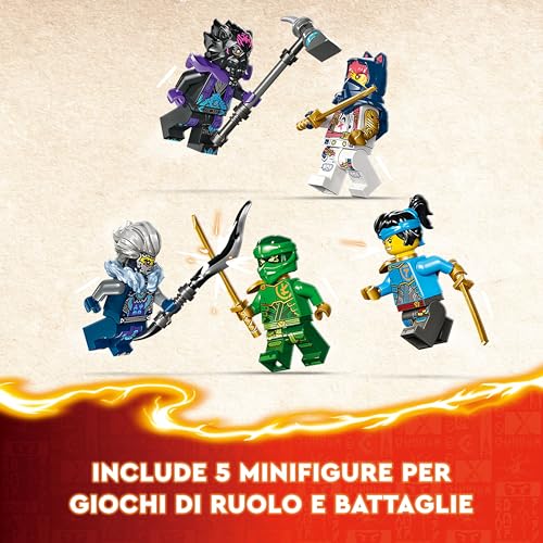 NINJAGO Egalt il Drago Maestro, Giocattolo Ninja con Action Figure Snodabile, Giochi d'Azione per Bambini e Bambine da 8 Anni con 5 Minifigure tra cui Lloyd, Sora e Nya, Idea Regalo 71809 - Lego - Immagine 7
