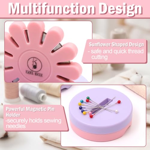 Image of Sizobi Pink Magnetic Pin Holder with Thread Cutter, Blade Saver