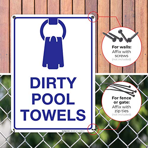 Cartel de piscina Dirty Pool Towels 10x14 pulgadas aluminio miniatura 4
